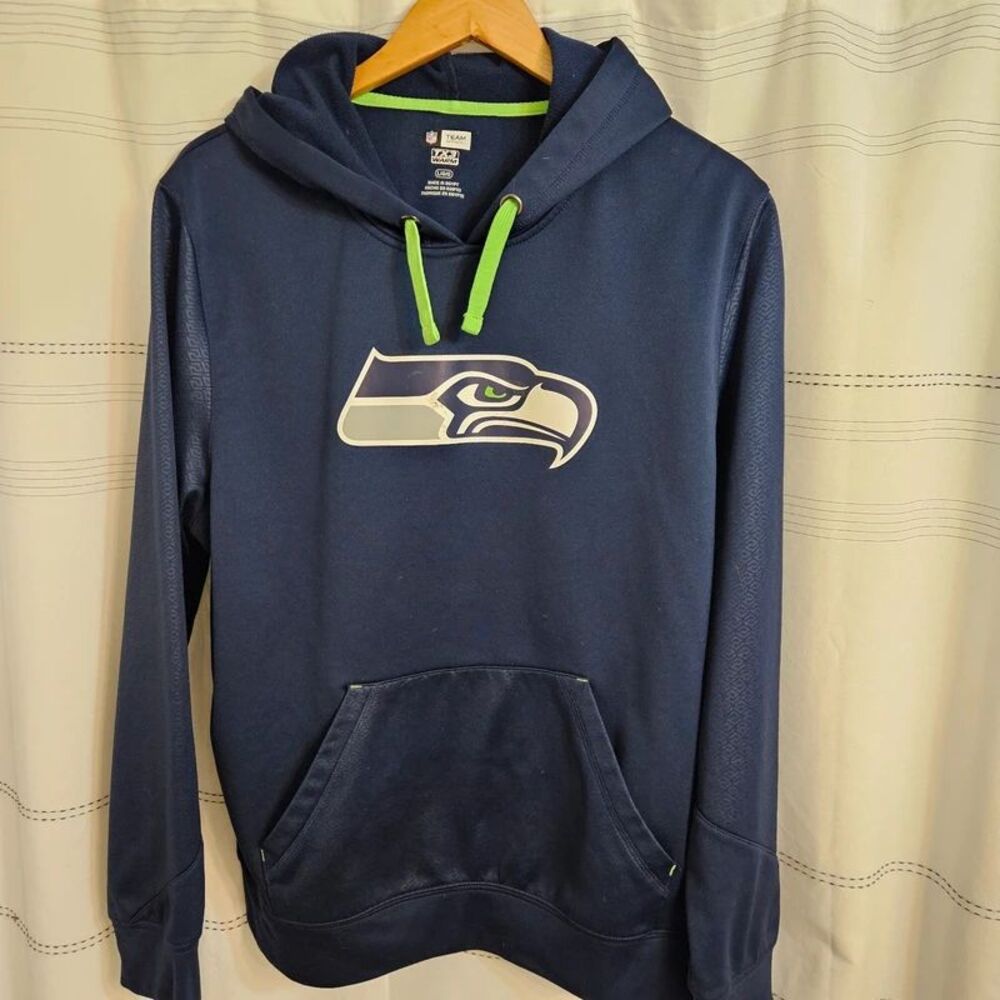 Seattle Seahawks Team Apparel Men's Large Navy Pullover Hoodie NFL